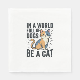 Serviette En Papier Amateur de chat vintage Soyez un graphisme de chat