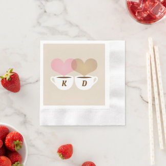 Serviette En Papier Amateurs de café Mariage personnalisé Monogrammes