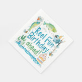 Serviette En Papier Amateurs de pêche Aquarelle d'anniversaire (Coin)