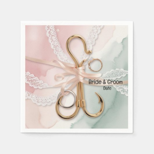 Serviette En Papier Amateurs de pêche Hook sur vous Mariage (Devant)