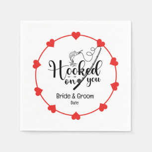 Serviette En Papier Amateurs de pêche Hook sur vous Mariage