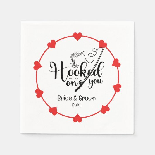 Serviette En Papier Amateurs de pêche Hook sur vous Mariage (Devant)