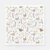 Serviette En Papier Amateurs de poulet Ferme Animaux Plutôt Floral (Devant)