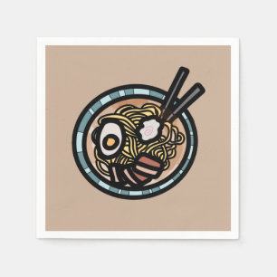Serviette En Papier Amateurs de ramen japonais mignon
