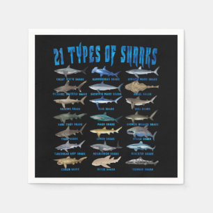 Serviette En Papier Amateurs De Requins 21 Types De Requins Animaux Oc