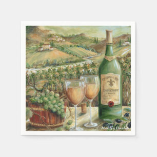 Serviette En Papier Amateurs de vin blancs