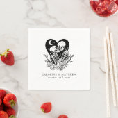 Serviette En Papier Amateurs jusqu'à la mort Skeletons & Mariage Rose (En situation)
