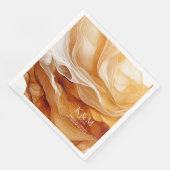Serviette En Papier Amber Brandy Abstrait Ink Mariage ID1089 (Coin)