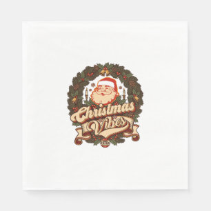 Serviette En Papier Ambiance de Noël Couronne de Claus Cloches