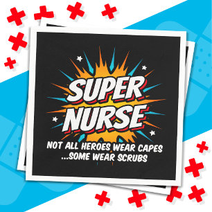 Serviette En Papier Ambiance drôle Super Superhero Super Nurse Appréci