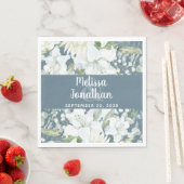 Serviette En Papier Ambiance romantique aquarelle fleurie blanche fleu (En situation)