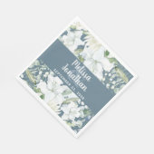 Serviette En Papier Ambiance romantique aquarelle fleurie blanche fleu (Coin)