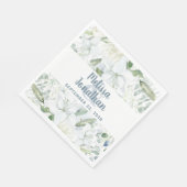 Serviette En Papier Ambiance romantique aquarelle fleurie blanche fleu (Coin)