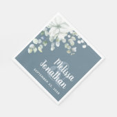 Serviette En Papier Ambiance romantique aquarelle fleurie blanche fleu (Coin)