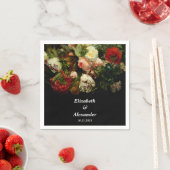 Serviette En Papier Ambiance romantique foncé élégant fleurs florales (En situation)