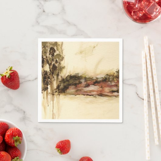 Serviette En Papier Ambiguë, Abstrait Décharges d'Art Paysage Peinture (En situation)