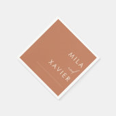 Serviette En Papier Ambre toscan | Serviettes de Mariage minimes moder (Coin)