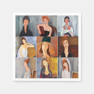 Serviette En Papier Amedeo Modigliani - Collage de chefs-d'oeuvre