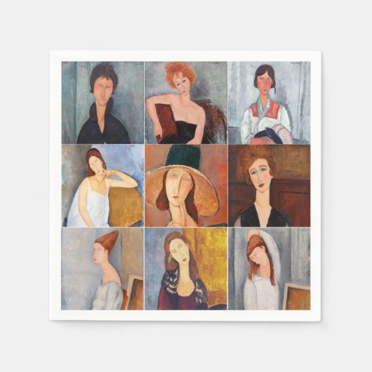 Serviette En Papier Amedeo Modigliani - Collage de chefs-d'oeuvre (Devant)