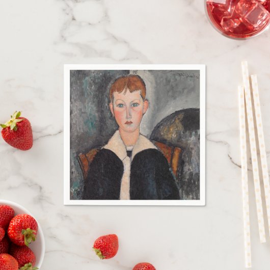 Serviette En Papier Amedeo Modigliani - Garçon en Sailor (En situation)