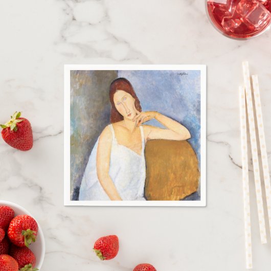 Serviette En Papier Amedeo Modigliani - Jeanne Hebuterne (En situation)