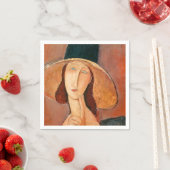 Serviette En Papier Amedeo Modigliani - Jeanne Hebuterne en grand Casq (En situation)