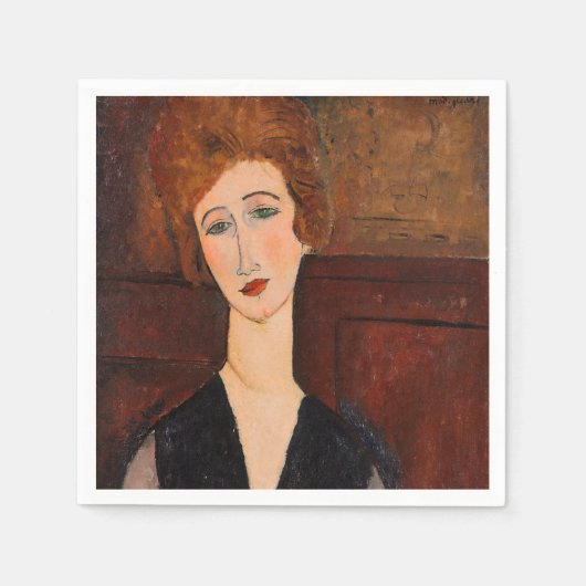 Serviette En Papier Amedeo Modigliani - Portrait d'une femme (Devant)