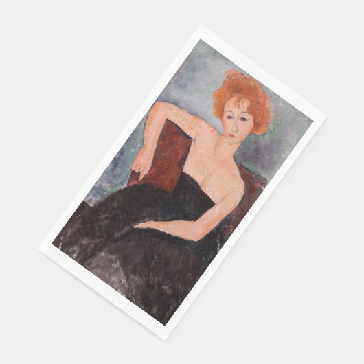 Serviette En Papier Amedeo Modigliani - Robe de soirée pour filles rou (Coin)