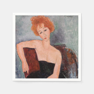 Serviette En Papier Amedeo Modigliani - Robe de soirée pour filles rou