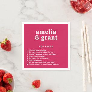 Serviette En Papier Amelia Magenta Mariage moderne