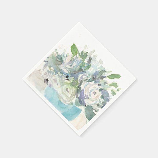 Serviette En Papier Aménagement de printemps - Bouquet d'aquarelle (Coin)