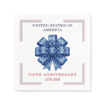 America’s 250th Birthday Watercolor Bow Elegant