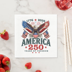 Serviette En Papier Américain 250e anniversaire USA Patriotique 4 juil