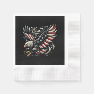Serviette En Papier Américain patriote avec aigle et drapeau américain