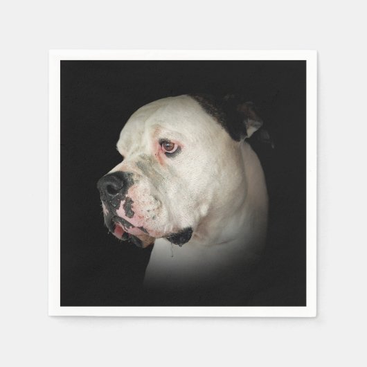 Serviette En Papier American Bull Dog Portrait (Devant)