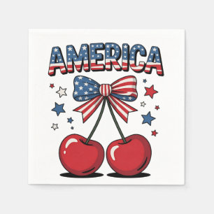 Serviette En Papier American Coquette Bow Cherche esthétique USA Drape