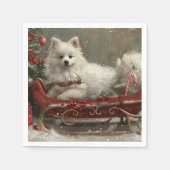 Serviette En Papier American Eskimo Dog Christmas Festive (Devant)