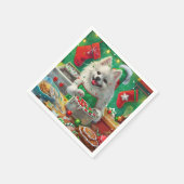 Serviette En Papier American Eskimo Gîtes : Noël festif (Coin)