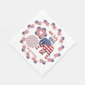 Serviette En Papier American Flag Fireworks Elephant 4 juillet (Coin)