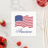Serviette En Papier American Flag Paper Party Summer Napkins (En situation)