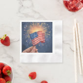 Serviette En Papier American Flag Patriotic Party (En situation)