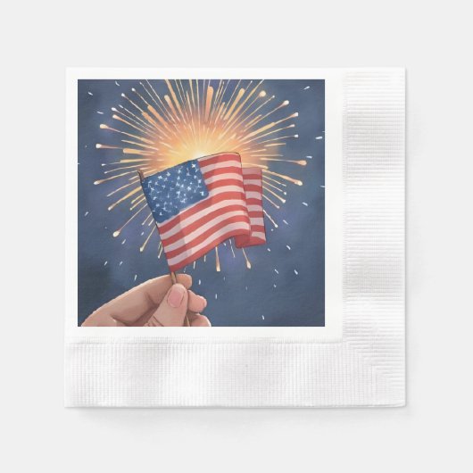 Serviette En Papier American Flag Patriotic Party (Devant)
