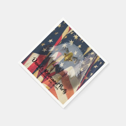 Serviette En Papier American Flag USA Bald Eagle Retraite militaire (Coin)