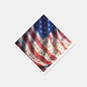 Serviette En Papier American Flag With Musical Notes (Coin)