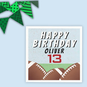 Serviette En Papier American Football Ball Bonne fête d'anniversaire