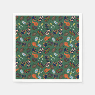 Serviette En Papier American Football Team couleurs orange et bleu