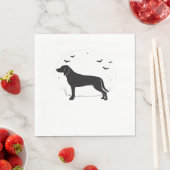 Serviette En Papier American Foxhound Dog - Halloween Moon Silhouette (En situation)