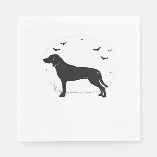 Serviette En Papier American Foxhound Dog - Halloween Moon Silhouette (Devant)
