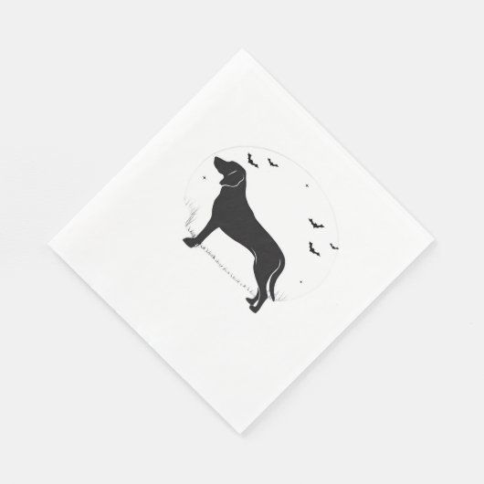 Serviette En Papier American Foxhound Dog - Halloween Moon Silhouette (Coin)