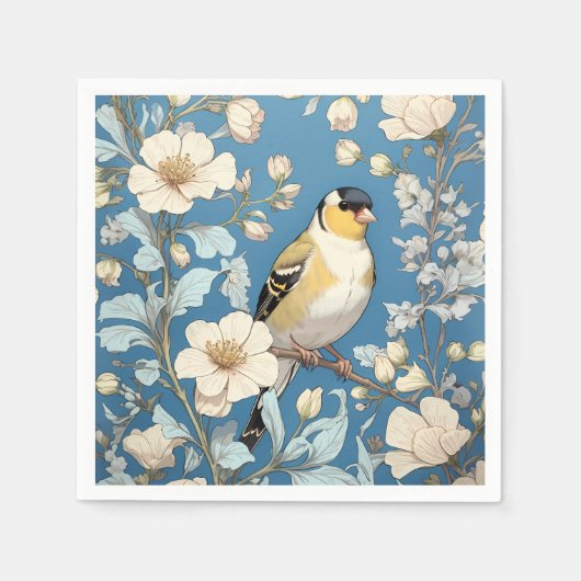 Serviette En Papier American Goldfinch William Morris Inspired (Devant)